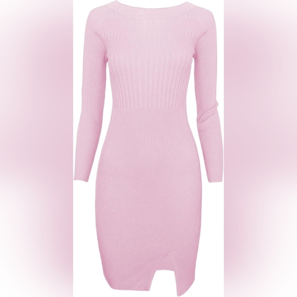 NWT Slim Fit Rib Knit Boat Neck Stretch Bodycon Dress Small - Picture 13 of 13